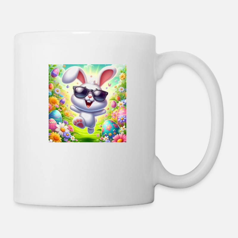 Fröhlicher Osterhase - Tasse - Weiß