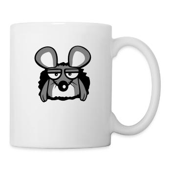 Maus Mauseloch Wand LochTraurig Müde Gelangweilt - Tasse - Weiß - Rechts
