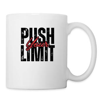 Black and White Gym Motivational T shirt Design - Tasse - Weiß - Rechts