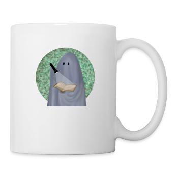 lesender Geist vor Tarnhintergrund - Tasse - Weiß - Rechts