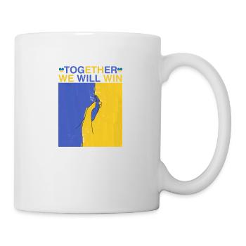 Ukraine - gemeinsam werden wir gewinnen - Tasse - Weiß - Rechts
