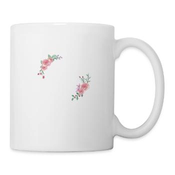 Rosa Blumenbuchstabe i - Tasse - Weiß - Rechts