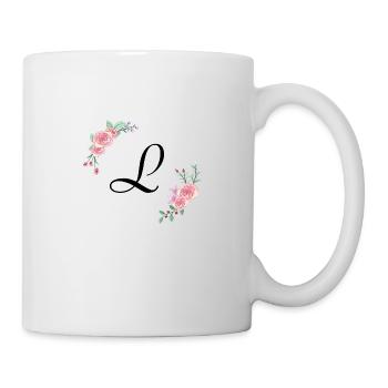 Pink floral letter l - Mug - white - Right