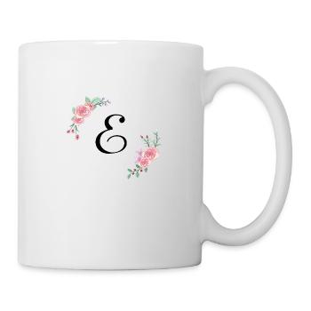 Rosa Blumenbuchstabe - Tasse - Weiß - Rechts
