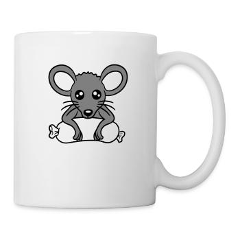 Souris grosse saucisse manger faim saucisse grillades - Mug blanc - blanc - Droite