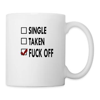 SINGLE noir blanc FUCK - Mug blanc - blanc - Droite