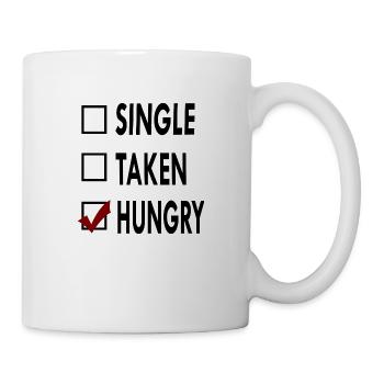SINGLE noir blanc HUNGRY - Mug blanc - blanc - Droite