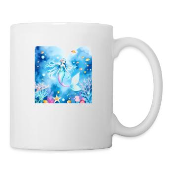 Sirène éthérée : un voyage onirique à travers - Mug blanc - blanc - Droite