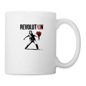 Roses for Revolution – Banksy Street art - Mug - white - Right