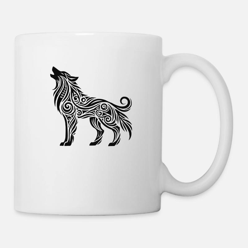 wolf tribal tier - Tasse - Weiß