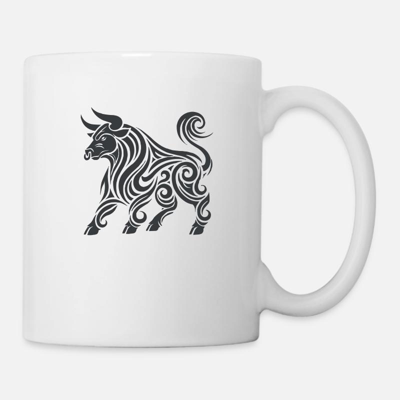 stier tier tribal - Tasse - Weiß