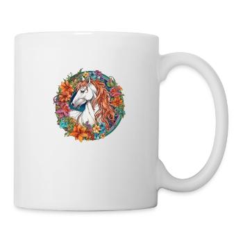 Floral Horse - Tasse - Weiß - Rechts
