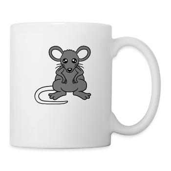 Maus Mäuschen Süße Kleine Ratte Nager Freundlich - Tasse - Weiß - Rechts