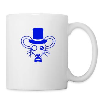 Mr. Maus Zylinder Hut Monokel Brille reicher Herr - Tasse - Weiß - Rechts