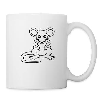 Maus Mäuschen Süße Kleine Ratte Nager Freundlich - Tasse - Weiß - Rechts