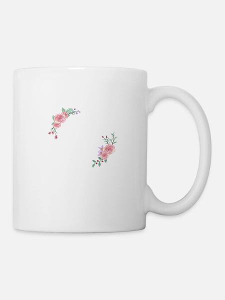 Rosa Blumenbuchstaben s - Tasse - Weiß