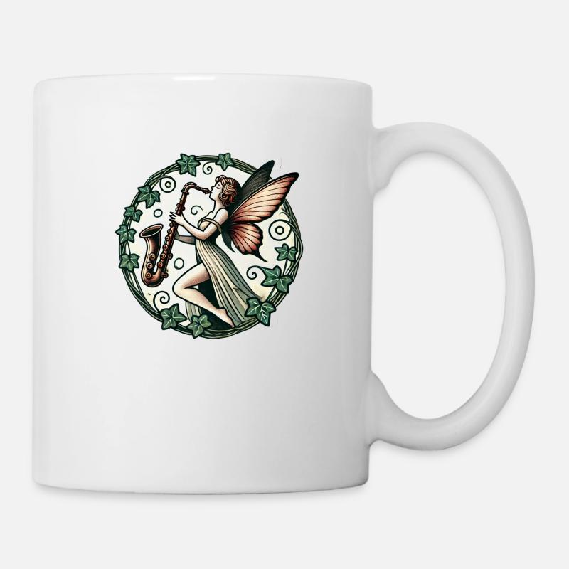 Saxophon Fee - Tasse - Weiß