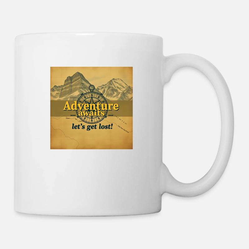 L’aventure vous attend Vintage Map Travel Explorer - Mug blanc - blanc