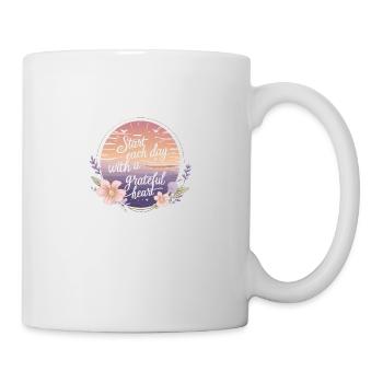 Start Each Day with a Grateful Heart Sunrise - Mug - white - Right