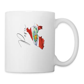 Drapeau du Pérou sur la carte du Pérou FR - Mug blanc - blanc - Droite