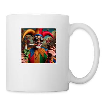 Joker mit Sonnenbrille - Tasse - Weiß - Rechts