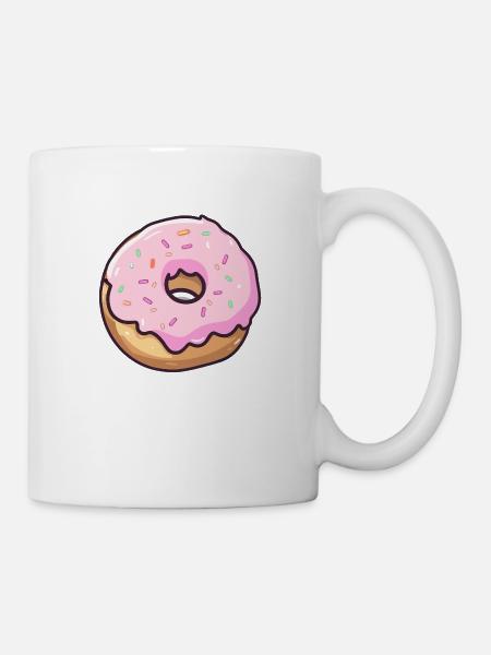 Pinker Zucker Donut - Tasse - Weiß