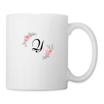 Pink floral letter - Mug - white - Right