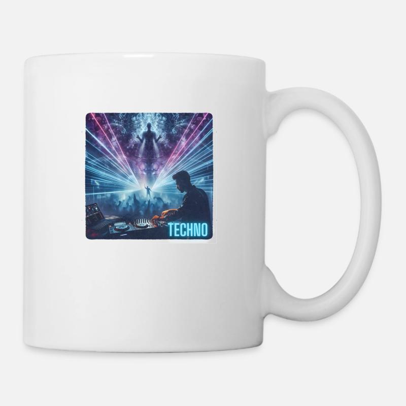 DJ mit Lasershow - Tasse - Weiß