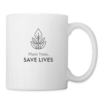 Design plante minimaliste "plant trees save lives" - Mug blanc - blanc - Droite