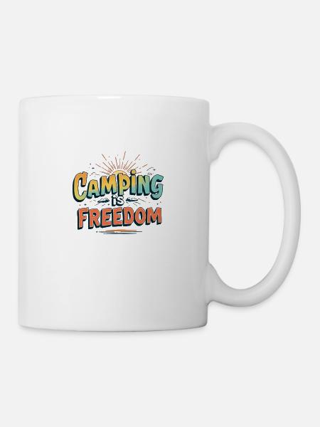 CAMPING is freedom - Tasse - Weiß