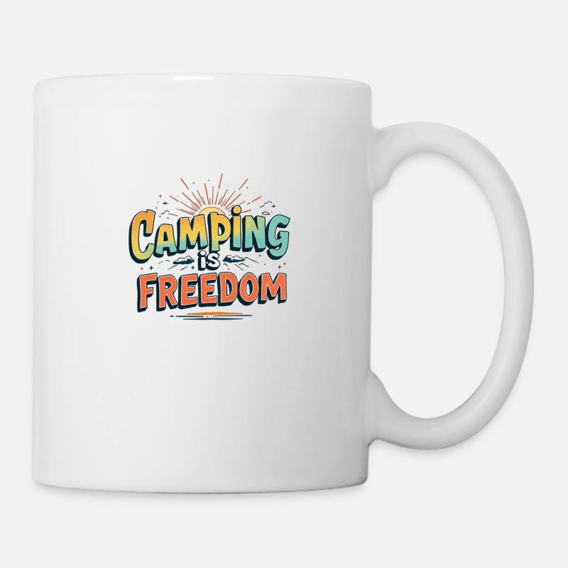 CAMPING is freedom - Tasse - Weiß