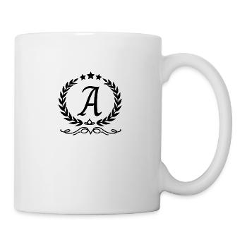 Buchstabe an die Krone - Tasse - Weiß - Rechts