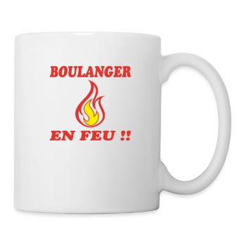BOULANGER EN FEU !! - Mug blanc - blanc - Droite