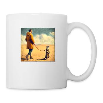 Spaziergang mit Erdmännchen - Tasse - Weiß - Rechts