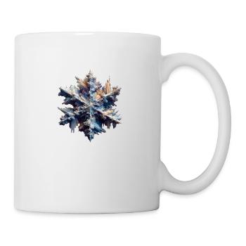 Abstrakte Darstellung einer Schneeflocke - Tasse - Weiß - Rechts