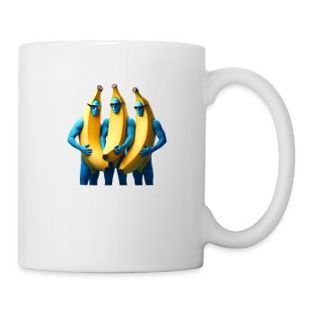 3 blaue Männer im Bananenkostüm - Tasse - Weiß - Rechts