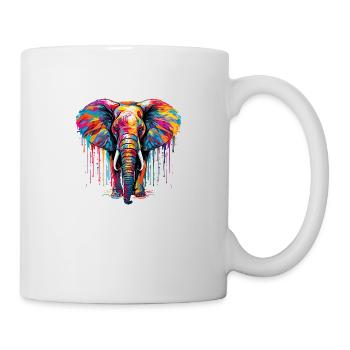 Bunter Elefant - Tasse - Weiß - Rechts