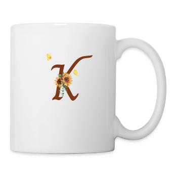 Letter k sunflower butterfly - Mug - white - Right