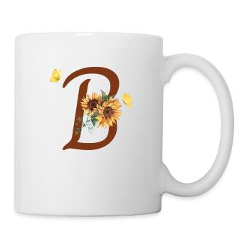 Buchstabe b Sonnenblume Schmetterling - Tasse - Weiß - Rechts