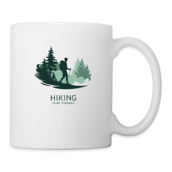 Hiking is My Therapy – Nature & Forest - Mug - white - Right