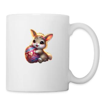 Osterhase mit Ei - Tasse - Weiß - Rechts