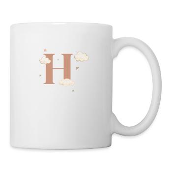 Buchstabe h bewölkt Sterne - Tasse - Weiß - Rechts