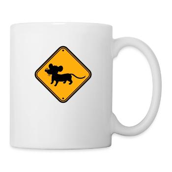 Evil Mouse Shield Warning Caution Caution Danger - Mug - white - Right