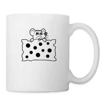 La souris mange d’énormes trous faim de fromage manger délicieux - Mug blanc - blanc - Droite
