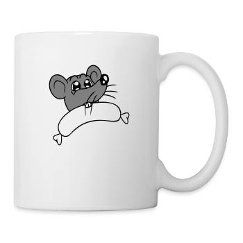 Souris grosse saucisse manger faim saucisse grillades - Mug blanc - blanc - Droite