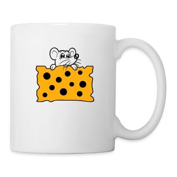 La souris mange d’énormes trous faim de fromage manger délicieux - Mug blanc - blanc - Droite