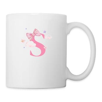 Letter s pink clouds - Mug - white - Right