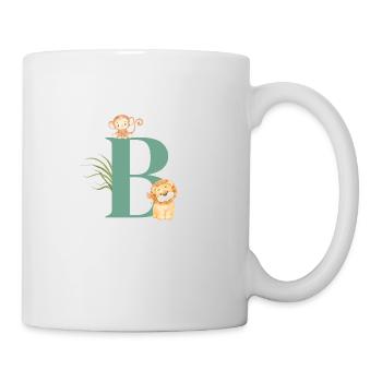 Lettre b vert animaux jungle - Mug blanc - blanc - Droite