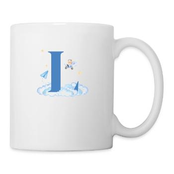 Letter l Blue Clouds Airplane Child - Mug - white - Right