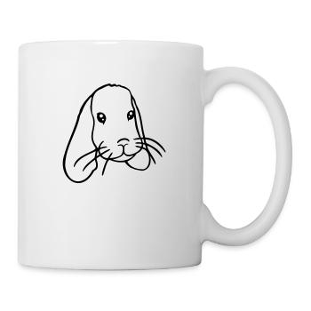 Hase Kaninchen Häschen Nagetier Kleintier niedlich - Tasse - Weiß - Rechts